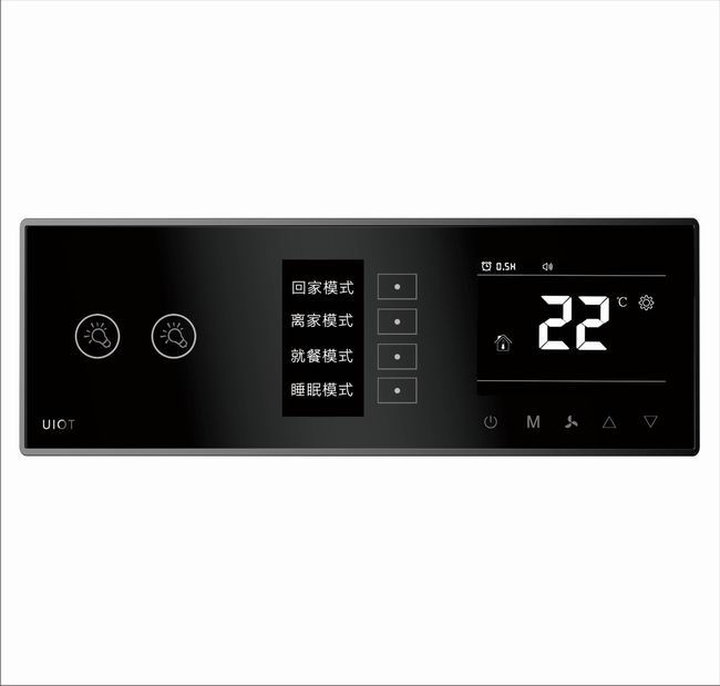 [UIOT]集成面板_2灯+OLED+新风（黑+金）