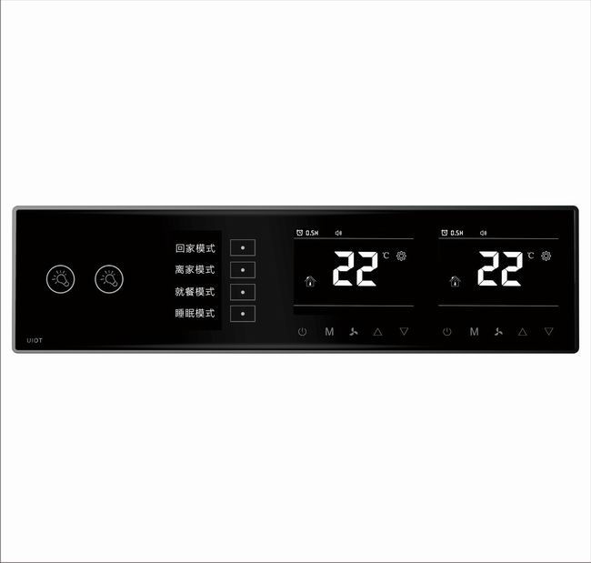 集成面板_2灯+OLED+水地暖+水地暖（黑+金）