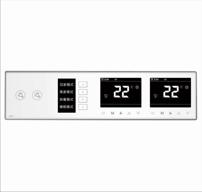 集成面板_2灯+OLED+水地暖+水地暖（白+金）