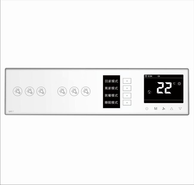 集成面板_3灯+3灯+OLED+水暖（白+银）